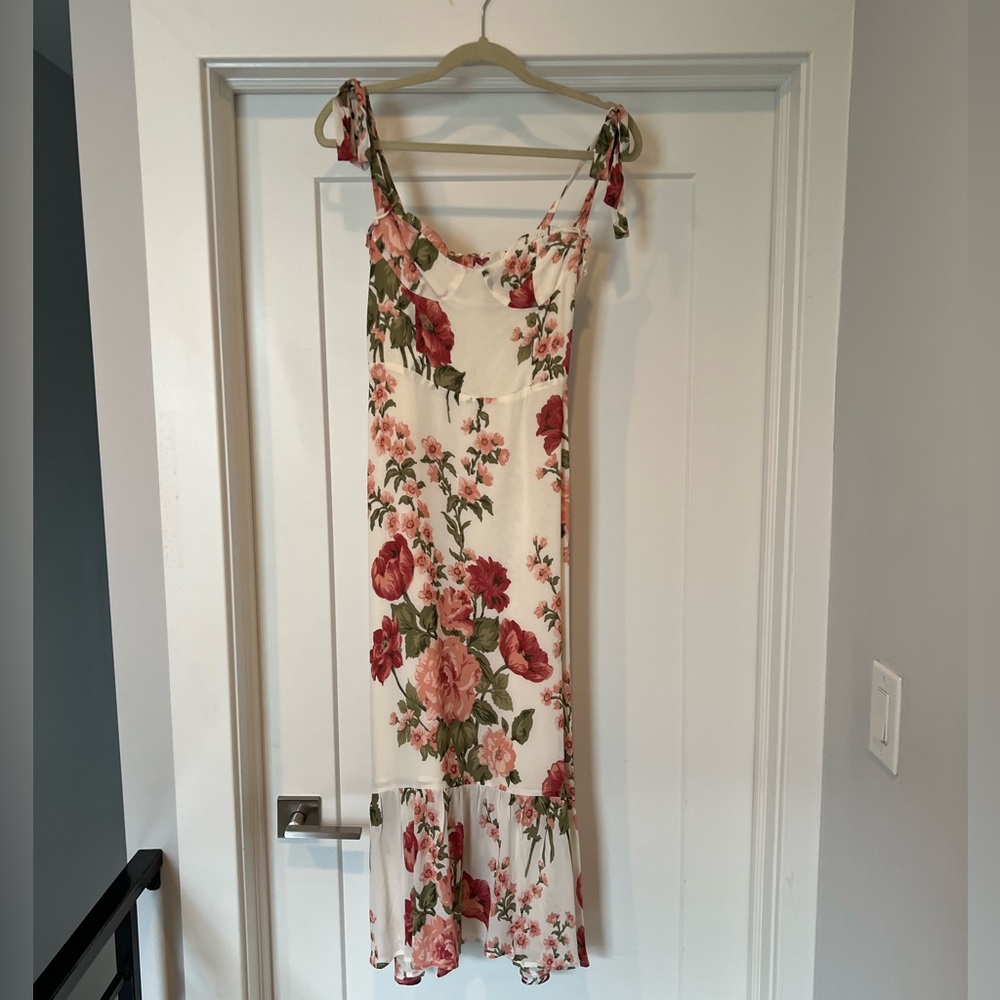 Reformation Nikita white floral dress size 6